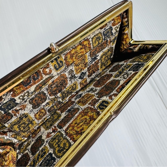 Vintage Patent Elegant Brown Clutch long length - Picture 3 of 9